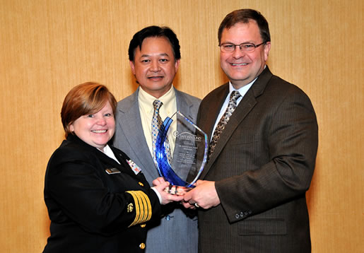 Award Winner 3M From L to R: CAPT. Margaret Kitt (NIOSH), Hendra Harapan (3M) and Dan Westrum (3M) 