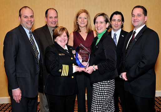 Colgate Palmolive Award Winners From L to R: Eric Oliver (CP), Chris Miller (CP), CAPT. Margaret Kitt (NIOSH), Marie Capdevielle (CP), Lori Michelin (CP), Jeff Giesse (CP), Brent Hylton (CP)