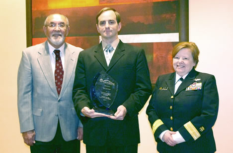 From left to right: James Jerome (NHCA President), Deputy Sheriff Ryan Lee Scott (Alachua County Sheriff’s Office, FL) and RADM. Margaret Kitt (Deputy Director, NIOSH).